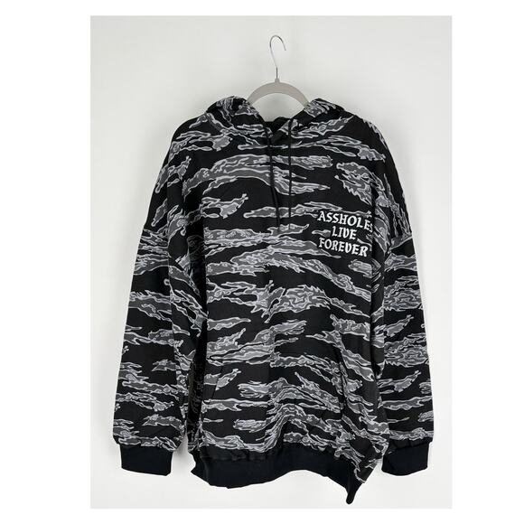 Assholes Live Forever Camouflage Unisex Hoodie Pullover Size 3X New Black ALF - Picture 1 of 9